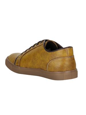 tan leatherette lace up sneakers - 15737902 - Standard Image - 3