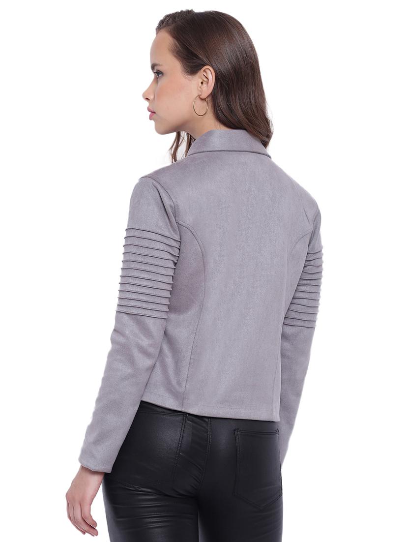 pintucked sleeve zipper detail jacket - 15737941 - Zoom Image - 3
