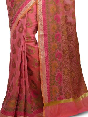 paisley zari motif banarasi saree with blouse - 15737982 - Standard Image - 3
