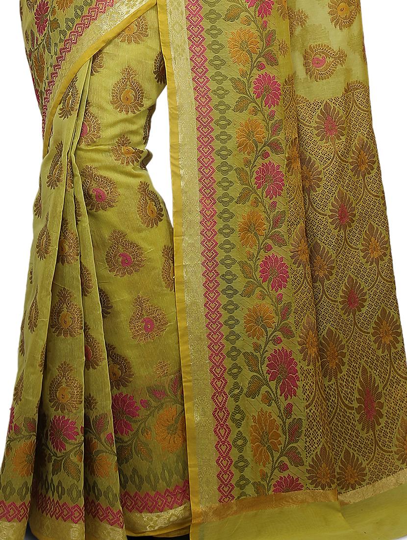 paisley zari motif banarasi saree with blouse - 15737983 - Zoom Image - 3