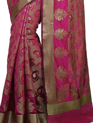 paisley zari motif banarasi saree with blouse - 15738027 - Standard Image - 3
