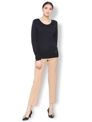 contrast edge ribbed knit top - 15738076 - Standard Image - 3