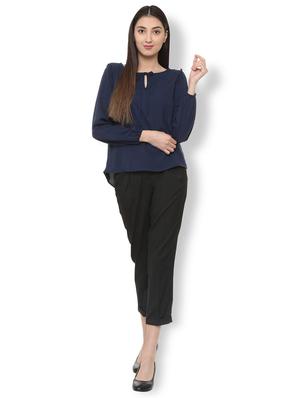frill trim tie up neck top - 15738079 - Standard Image - 3