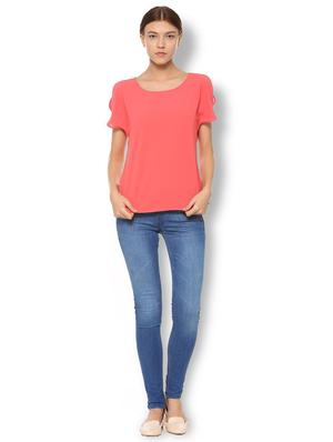 round neck short sleeved top - 15738082 - Standard Image - 3