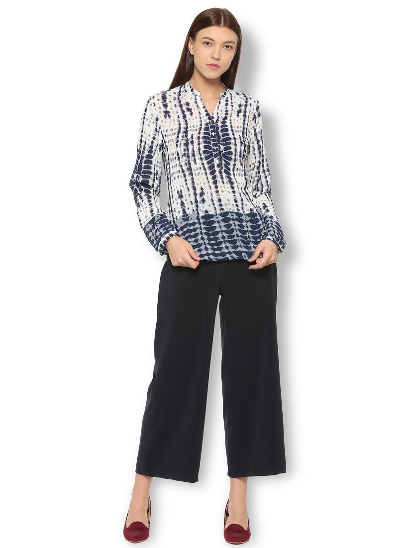 button detail mandarin neck tunic - 15738087 - Zoom Image - 3
