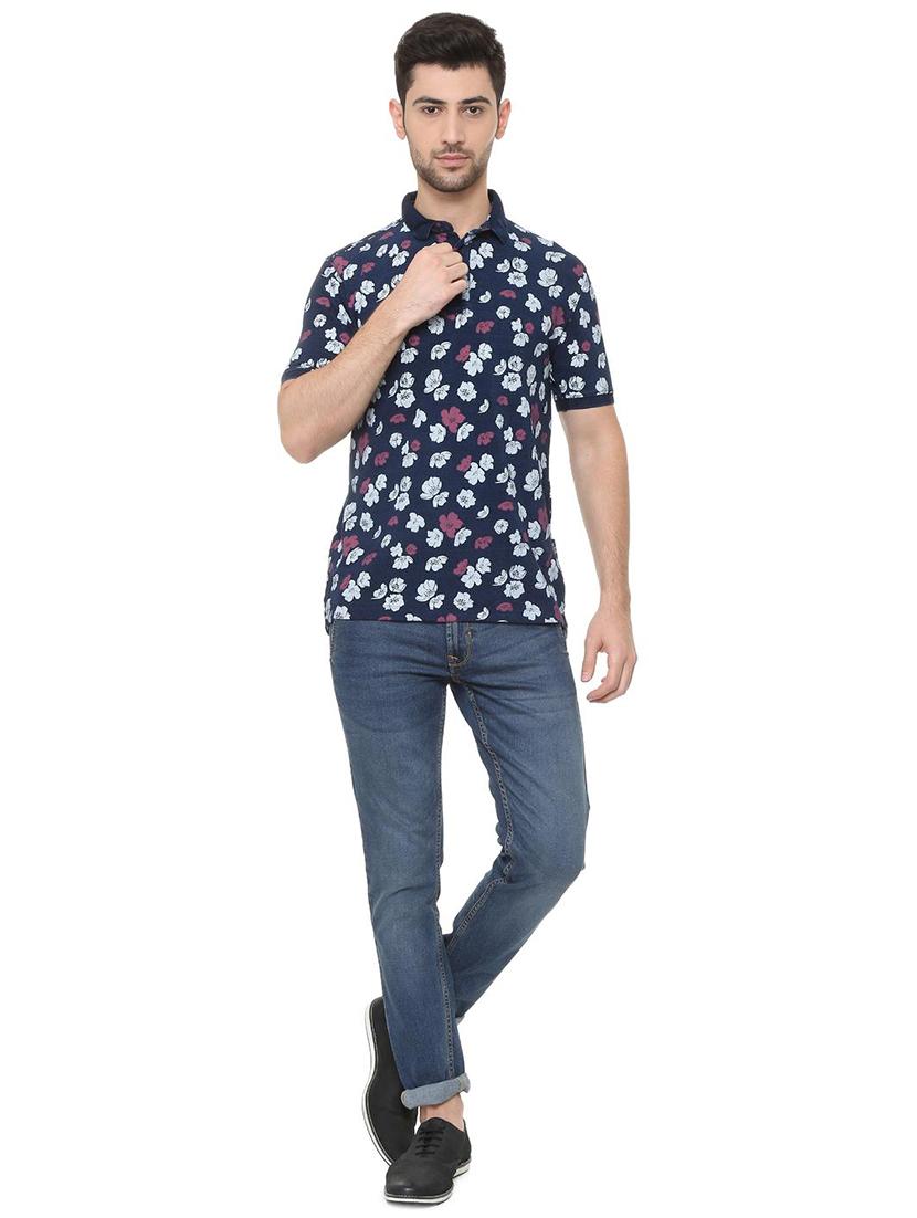 blue cotton all over print t-shirt - 15738160 - Zoom Image - 3