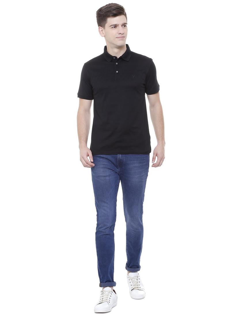black cotton polo t-shirt - 15738163 - Zoom Image - 3
