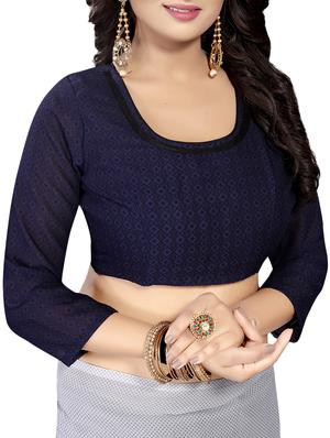 geometrical half & half saree with blouse - 15738175 - Standard Image - 3