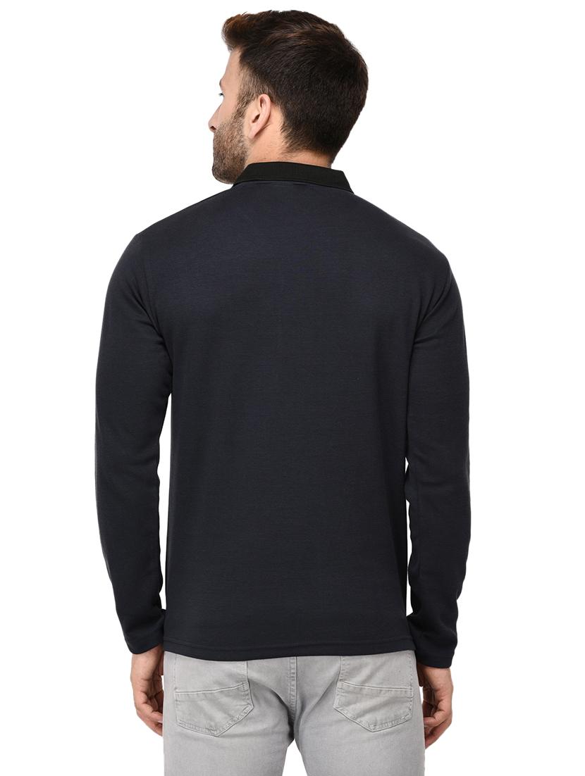 dark blue solid polo t-shirt - 15738549 - Zoom Image - 3
