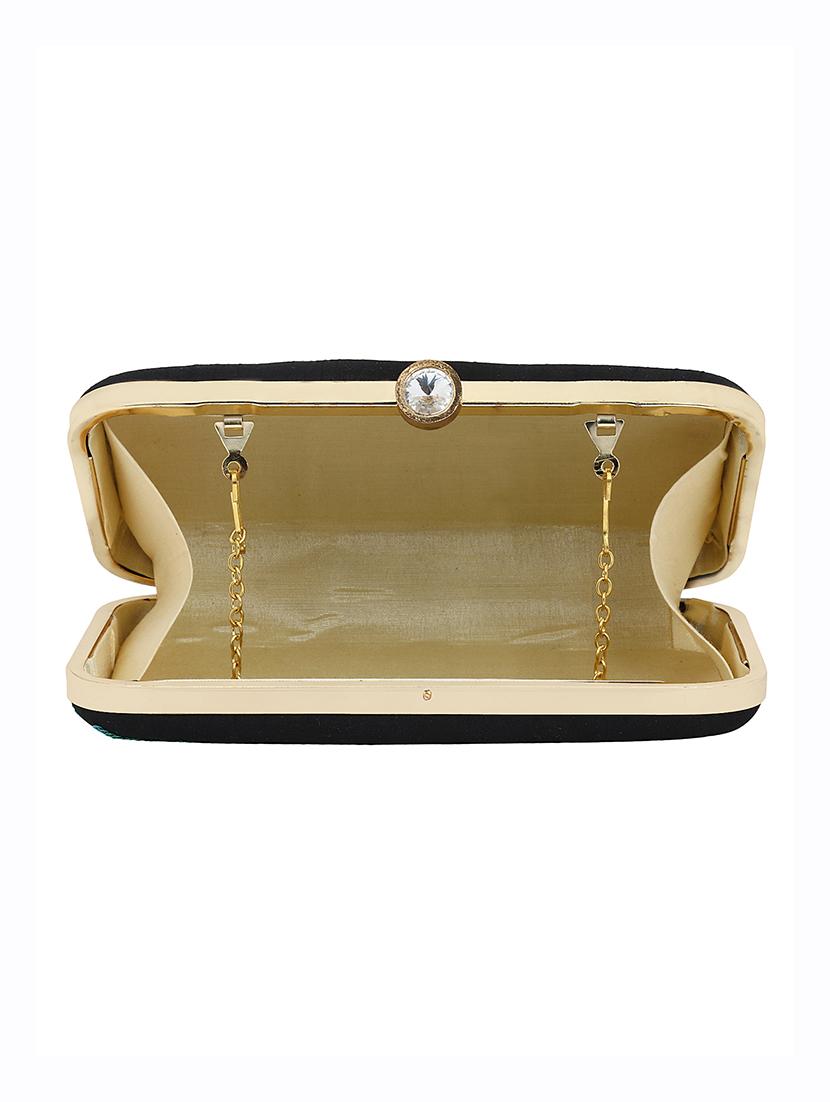 black cotton polyester blend box clutch - 15738588 - Zoom Image - 3