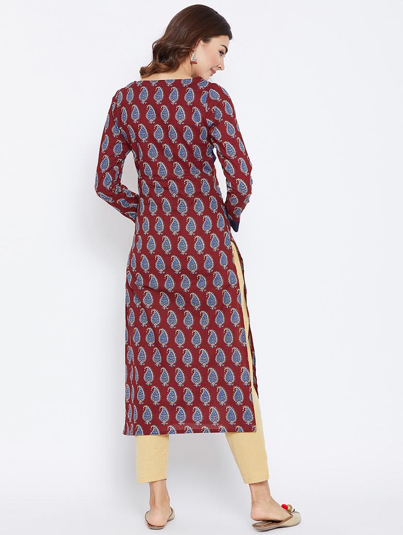 Paisley angrakha kurta - 15738749 - Zoom Image - 3