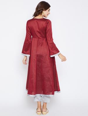 Soild anarkali kurta - 15738758 - Standard Image - 3