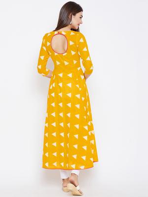 Geometrical flared kurta - 15738775 - Standard Image - 3