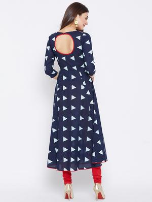Geometrical flared kurta - 15738776 - Standard Image - 3