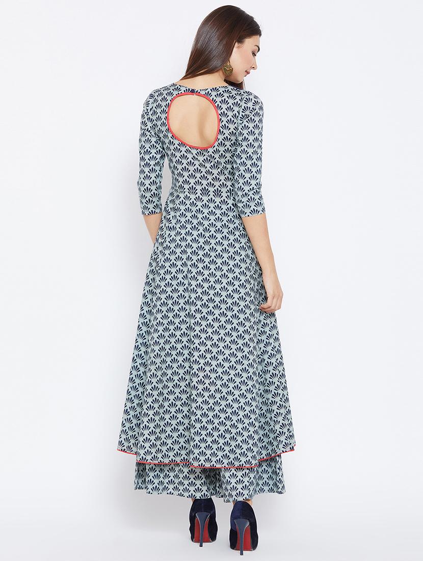 Flared printed kurta - 15738779 - Zoom Image - 3