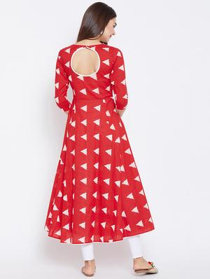 A-line geometrical kurta - 15738784 - Standard Image - 3