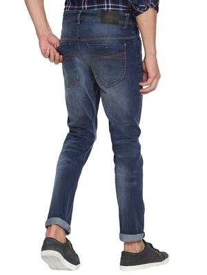navy blue cotton washed jeans - 15738821 - Standard Image - 3