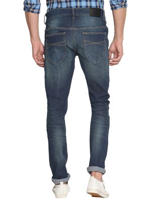 navy blue cotton washed jeans - 15738823 - Standard Image - 3