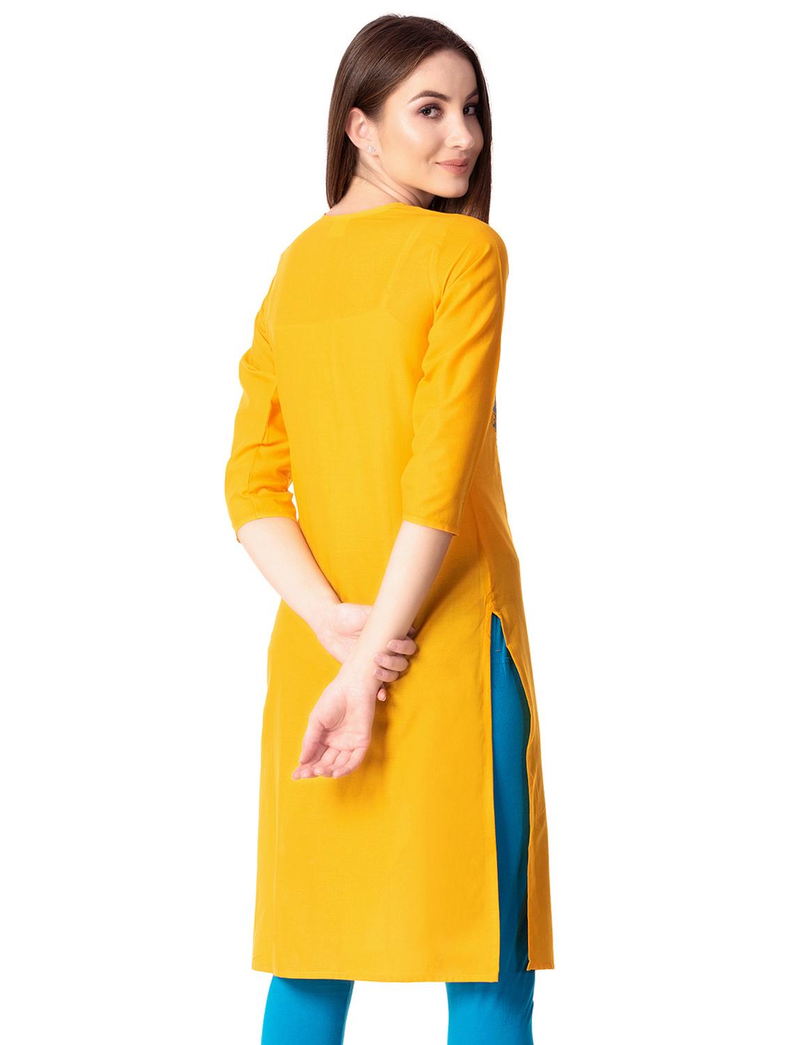 Embroidered straight kurta - 15739048 - Zoom Image - 3
