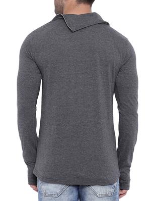 grey cotton thumb hole tshirt - 15739154 - Standard Image - 3