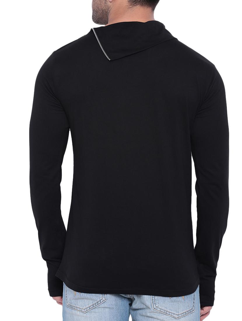 black cotton thumb hole tshirt - 15739155 - Zoom Image - 3