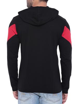black cotton color block t-shirt - 15739168 - Standard Image - 3