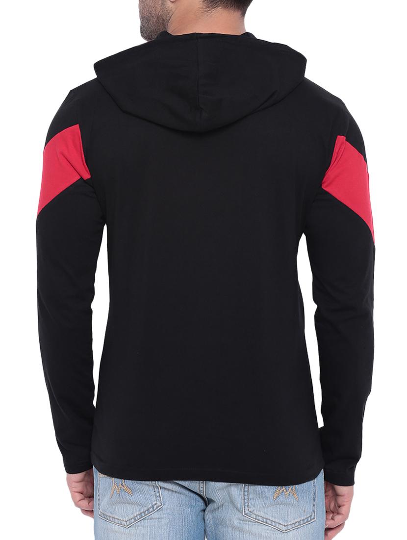 black cotton color block t-shirt - 15739168 - Zoom Image - 3