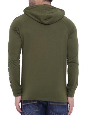 olive green cotton raglan t-shirt - 15739171 - Standard Image - 3