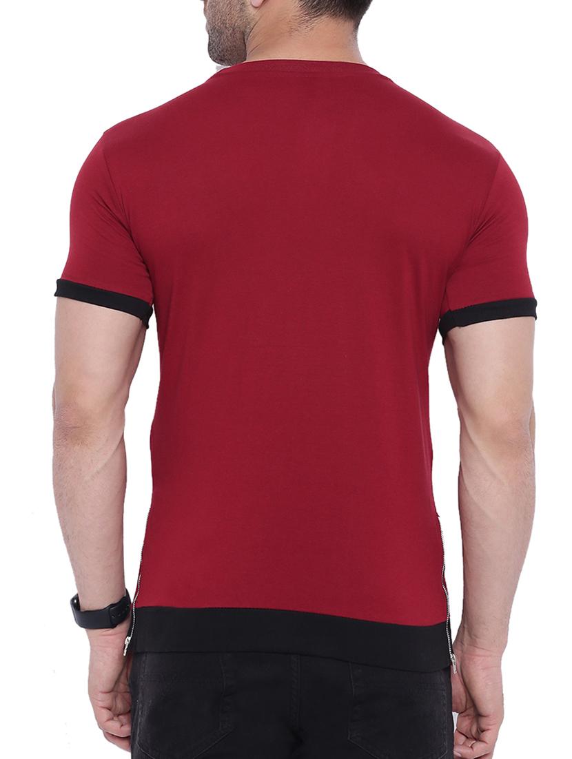 maroon cotton t-shirt - 15739185 - Zoom Image - 3