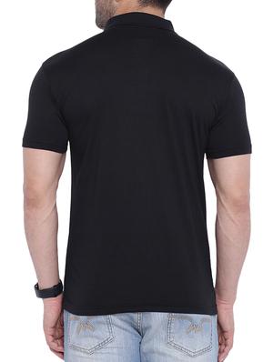 black cotton collared t-shirt - 15739190 - Standard Image - 3