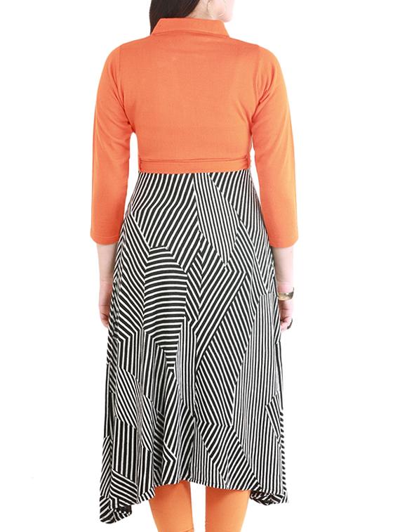 orange wool woolen kurta - 15739660 - Zoom Image - 3