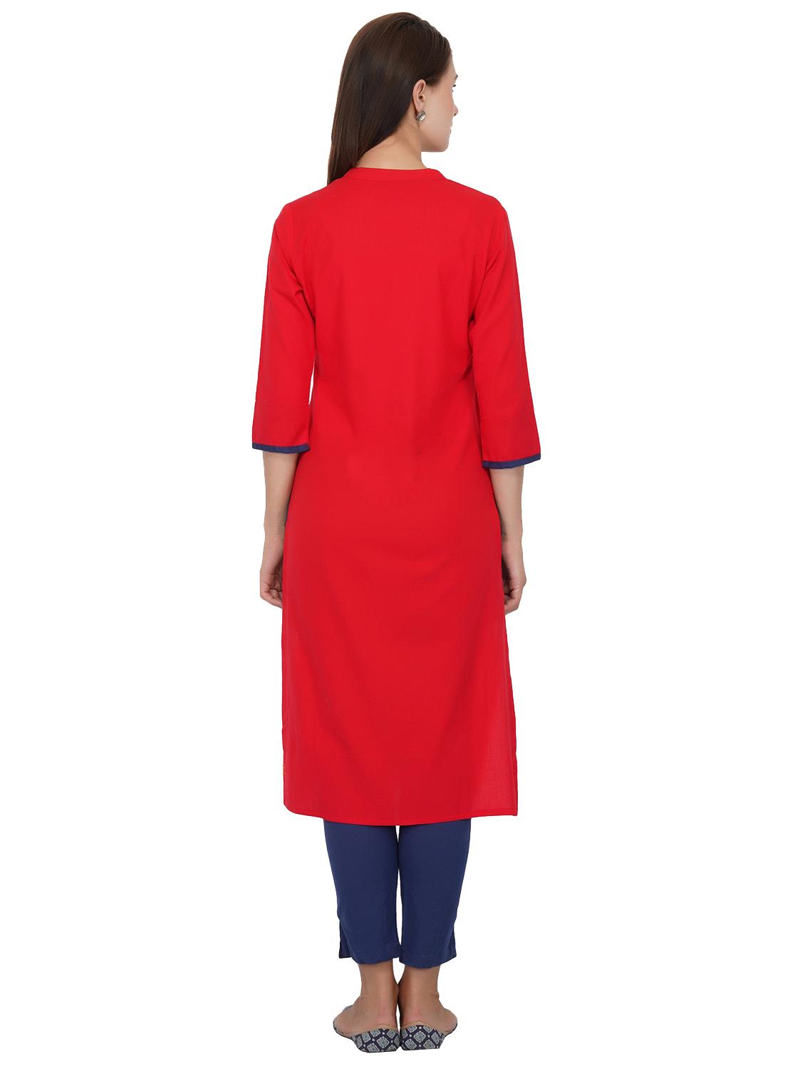 Straight kurta with tassels - 15740011 - Zoom Image - 3
