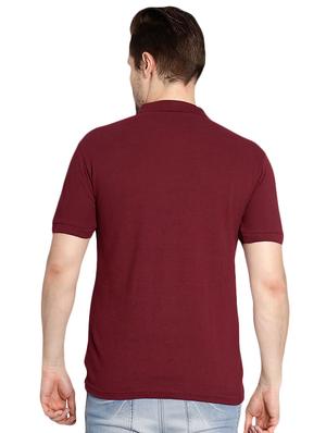 maroon cotton blend polo t-shirt - 15741043 - Standard Image - 3