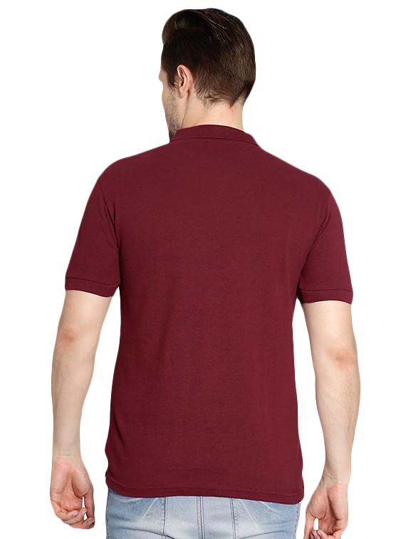 maroon cotton blend polo t-shirt - 15741043 - Zoom Image - 3