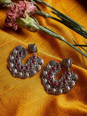 silver brass drop earring - 15742350 - Standard Image - 3
