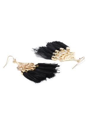 black metal drop earrings - 15743347 - Standard Image - 3