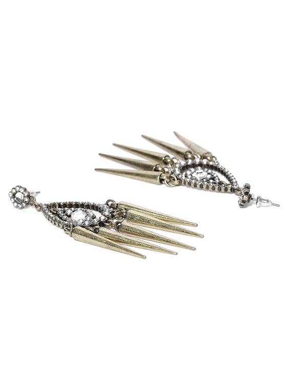 gold metal chandellier earrings - 15743349 - Zoom Image - 3