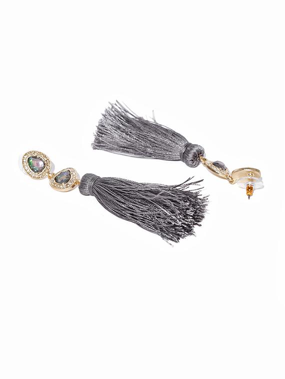 grey metal drop earrings - 15743362 - Zoom Image - 3