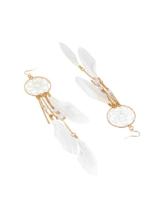 white metal drop earrings - 15743366 - Zoom Image - 3
