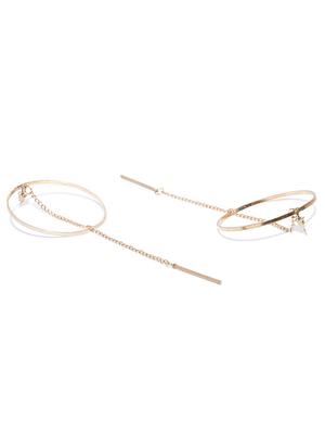 gold metal drop earring - 15743385 - Standard Image - 3