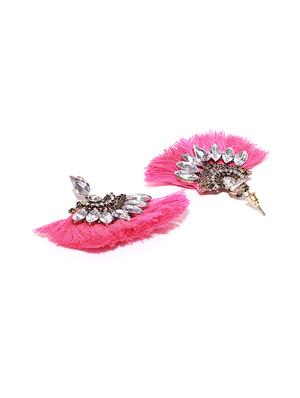 pink metal drop earring - 15743415 - Standard Image - 3