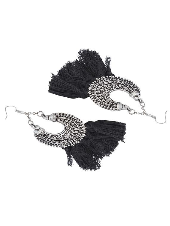black metal drop earring - 15743479 - Zoom Image - 3