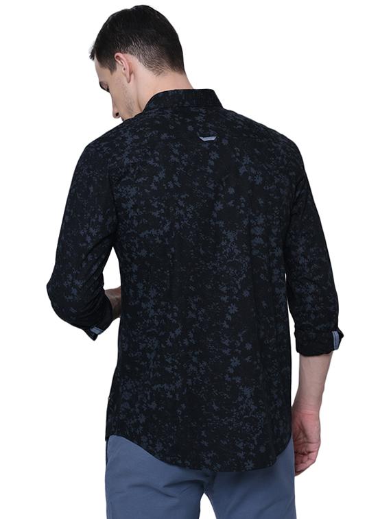 black cotton casual shirt - 15744132 - Zoom Image - 3
