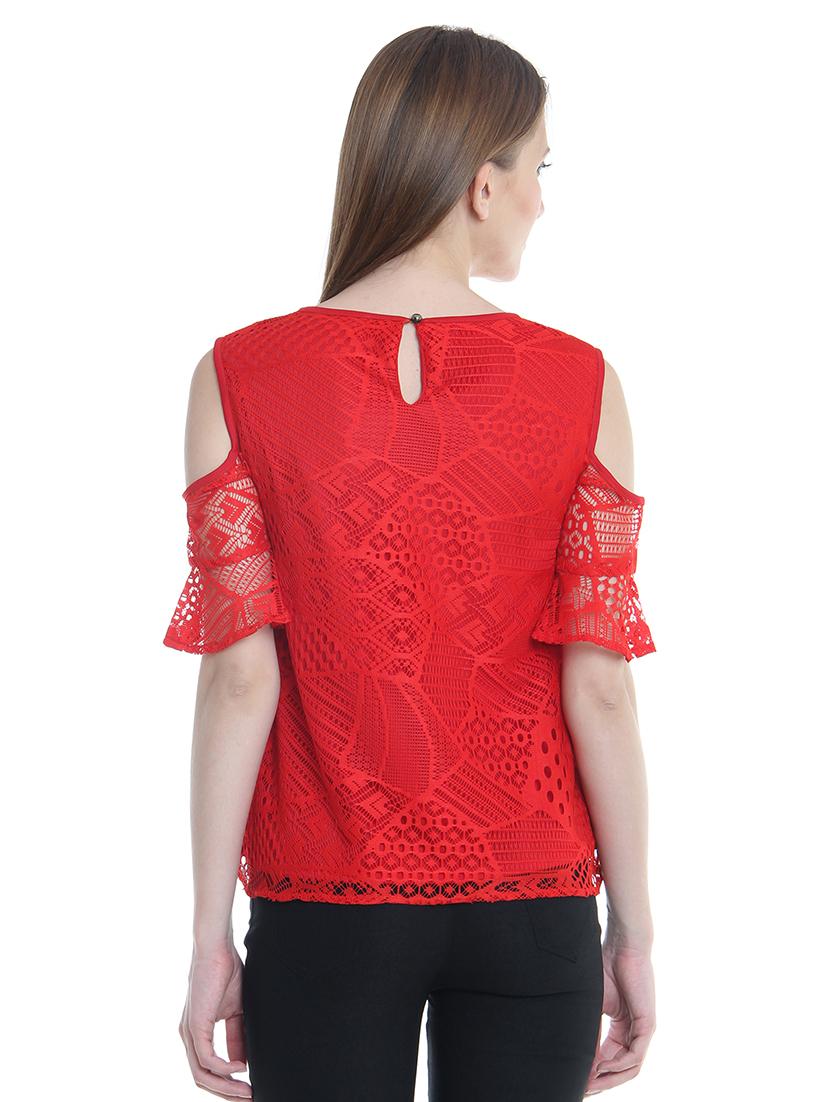 cold shoulder lace top - 15744269 - Zoom Image - 3