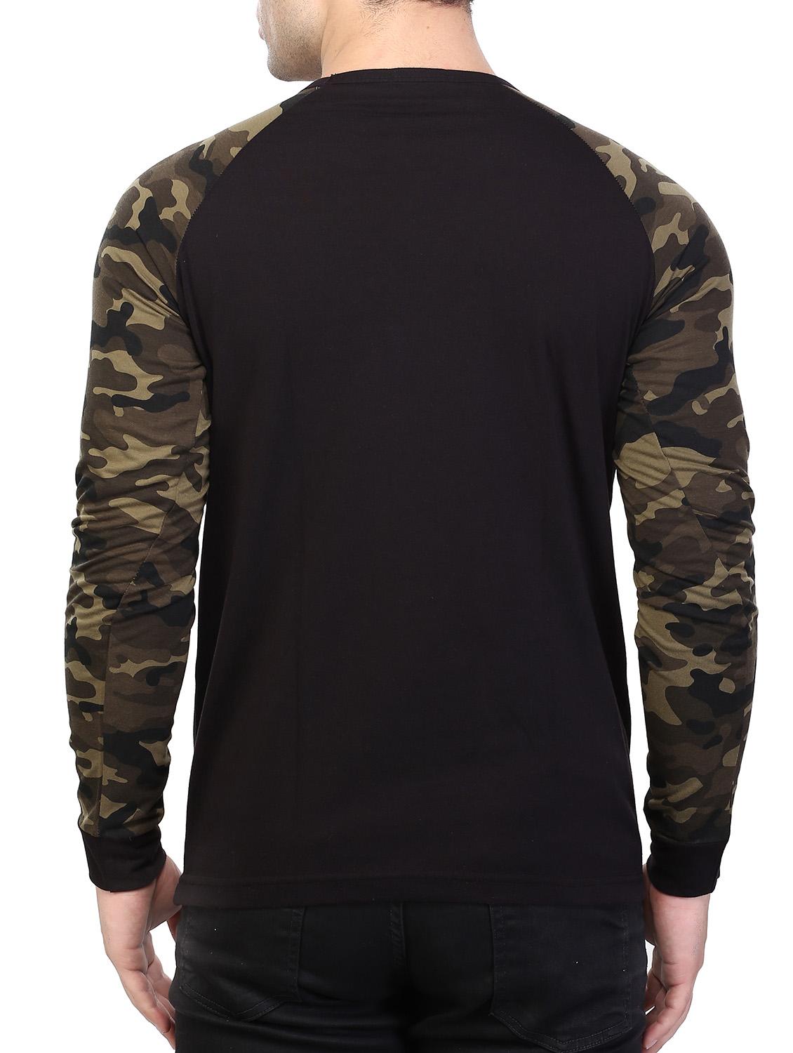 olive green camouflage raglan t-shirt - 15745123 - Zoom Image - 3