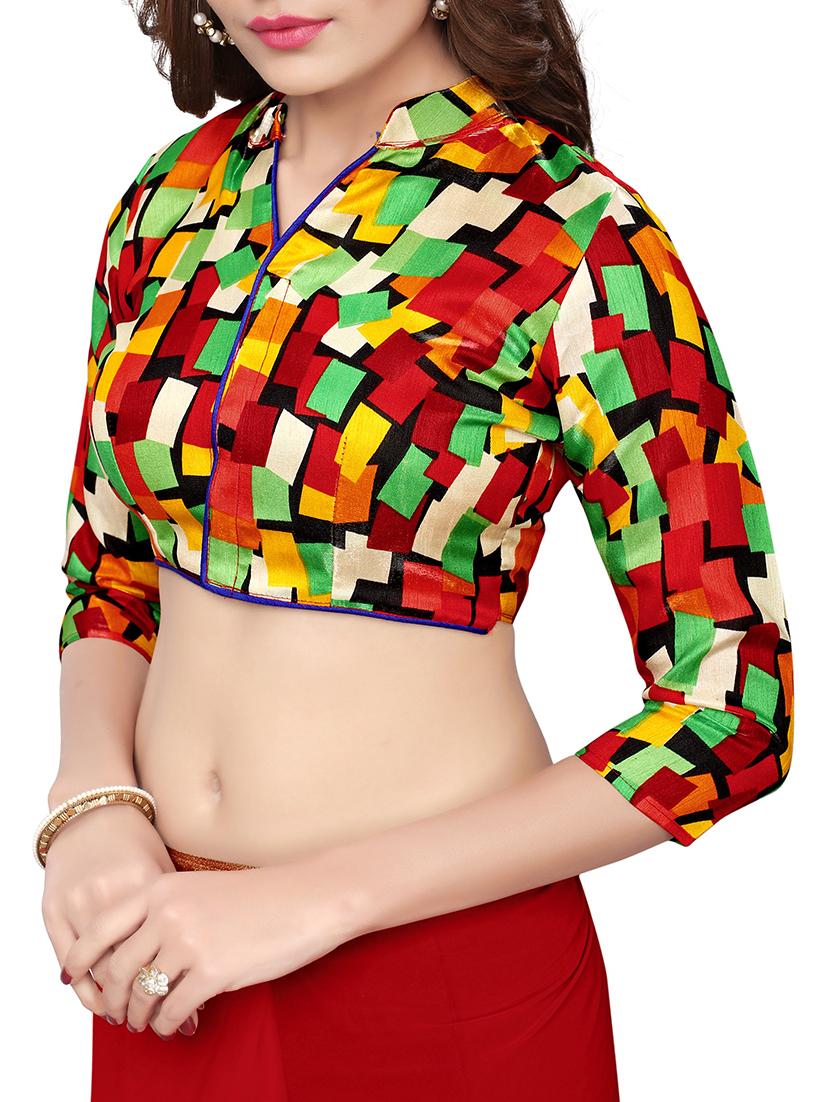 foil border maroon saree with blouse - 15745225 - Zoom Image - 3