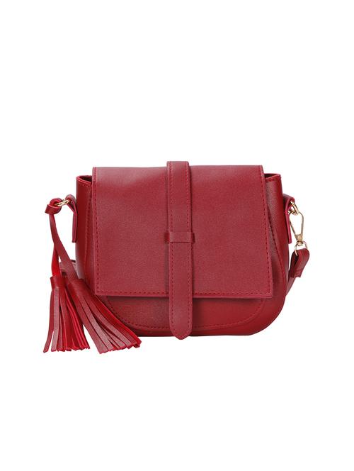 red leatherette (pu) regular sling bag - 15746719 - Standard Image - 1