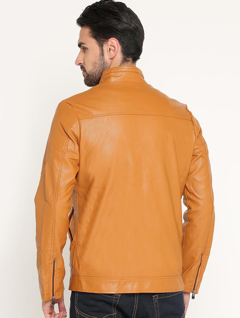 brown leather biker jacket - 15747173 - Zoom Image - 3