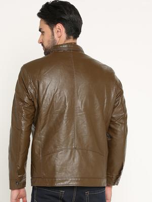 brown leather biker jacket - 15747183 - Standard Image - 3