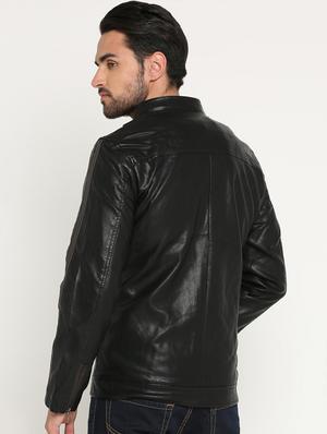 black leather biker jacket - 15747187 - Standard Image - 3